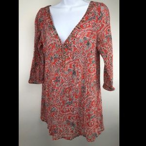 JOIE A LA PLAGE African Safari beaded Tunic Blouse